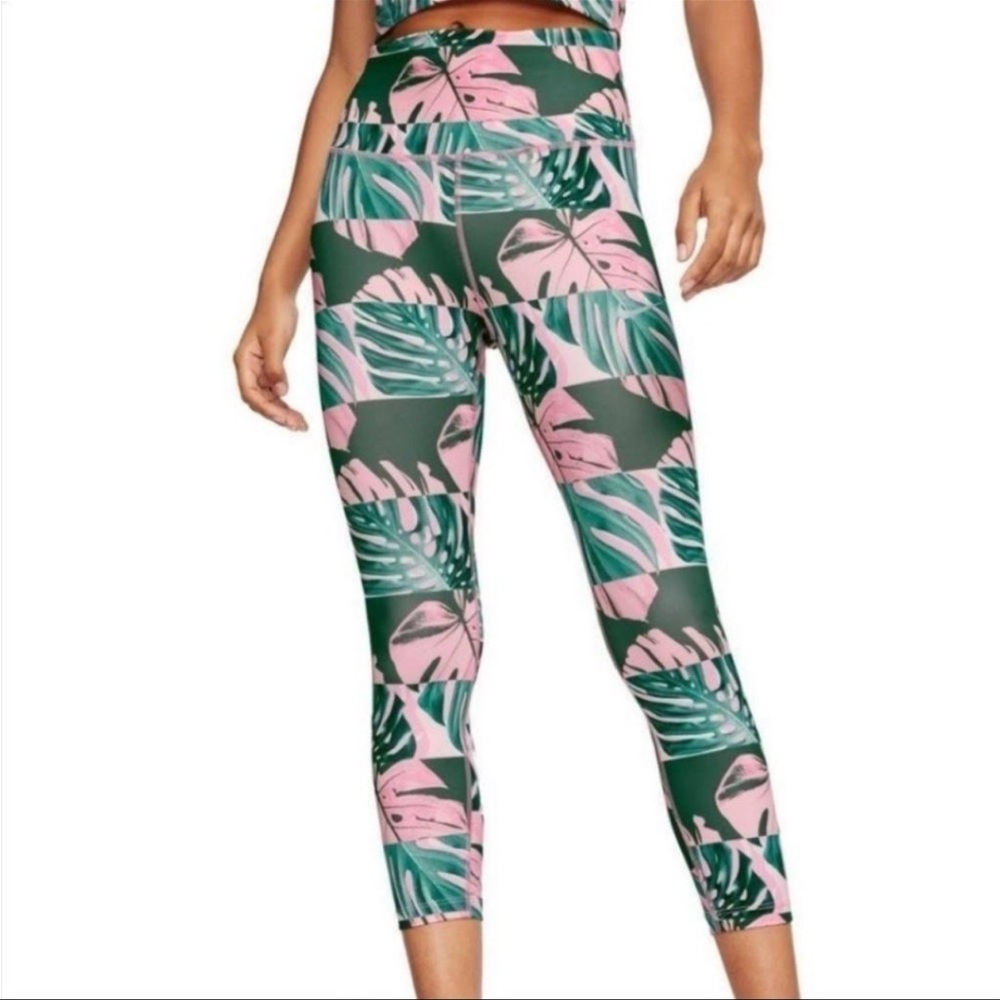 Nike Dry Women's Botanical Print Fast Crop Tight fit Leggings Size S